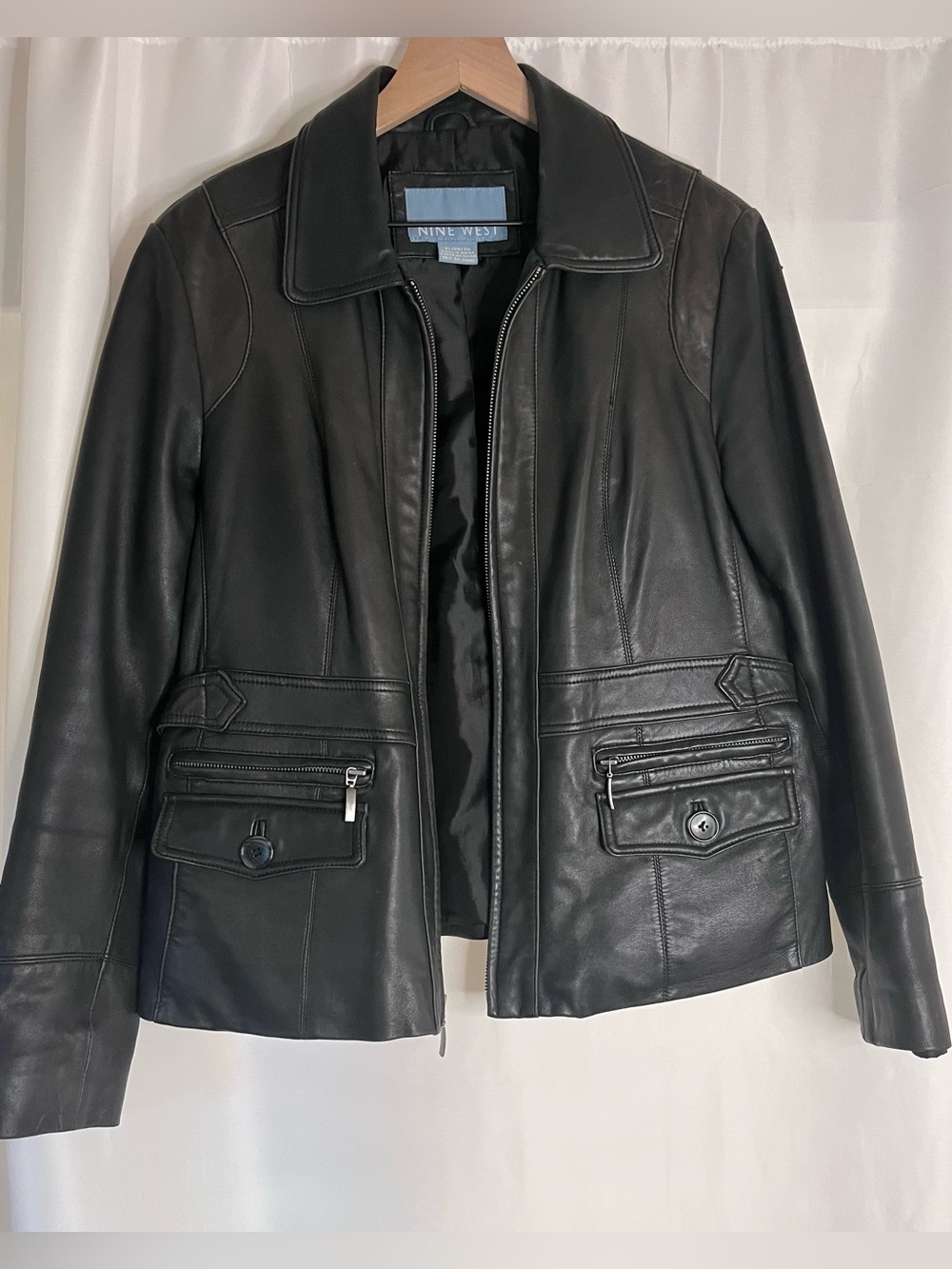 Vintage Nine West 100% Genuine Leather Jacket XL